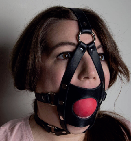 OzBondage Harness Muzzle Gag with Open Hole - Black / Blue / Red / White -  Inflatable Gag – OBG Leather Goods