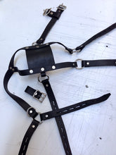 Load image into Gallery viewer, LOCKING Harness Muzzle - Black / Blue / Red / White - Optional Forehead Strap