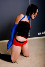 Load image into Gallery viewer, Gwendoline Lacing Armbinder / Monoglove in Blue / White / Red